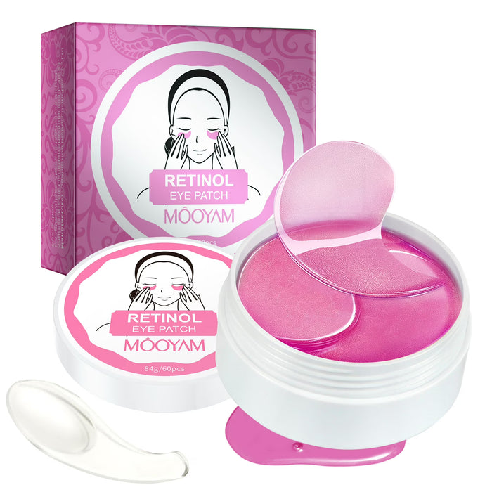 Mooyam Mascarilla para el contorno de ojos, 30 pares de mascarillas de retinol