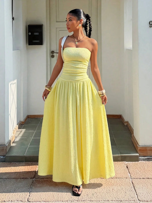 Vestido de una pieza para mujer con cuello en V y tirantes cruzados