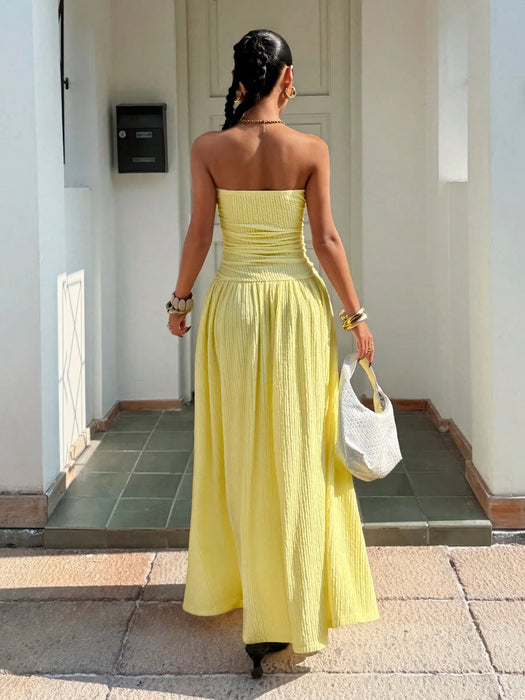 Vestido de una pieza para mujer con cuello en V y tirantes cruzados