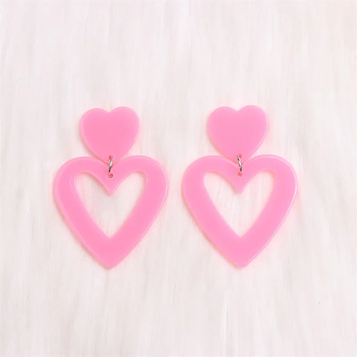 Aretes De Artesanía Dulce Elaborados En Yakli Con Forma De Corazón