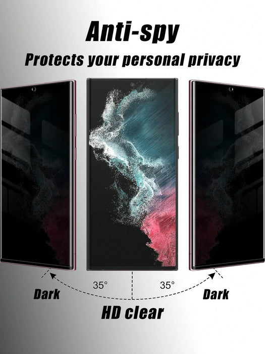 2pcs de protector de pantalla de vidrio templado curvo antiespía, para Galaxy S21 Ultra