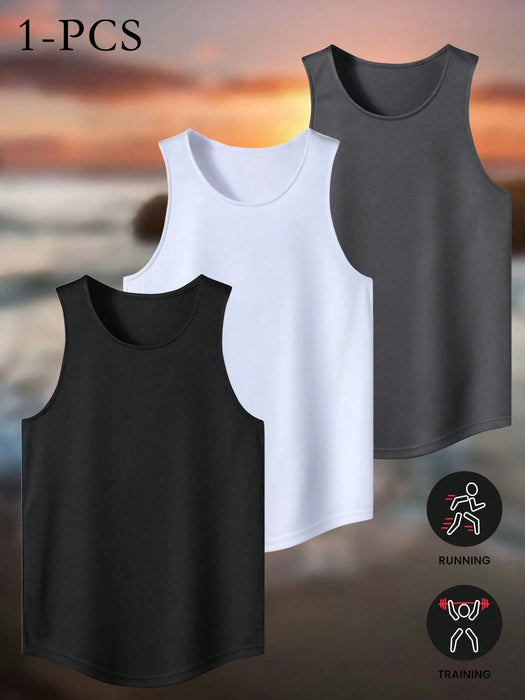 Camiseta deportiva sin mangas de fibra de bambú ligera y transpirable de corte holgado