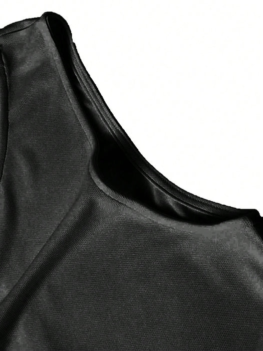 Camiseta deportiva sin mangas de fibra de bambú ligera y transpirable de corte holgado