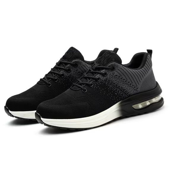 Zapatos de seguridad antideslizantes transpirables con puntera de acero, unisex.