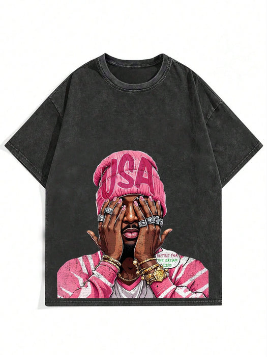 Manfinity Streetrush Camiseta informal de manga corta PAVTROS para hombre