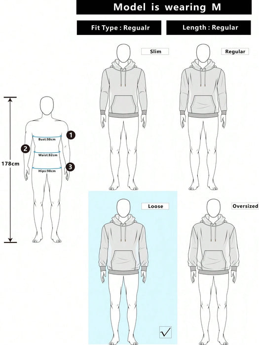 SHEIN PAVTROS Manfinity Streetrush Sudadera con capucha de estilo callejero