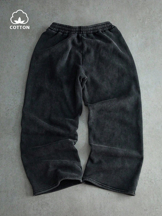 Shein PAVTROS Pantalones casuales de hombre estilo gótico oscuro, corte holgado y desgastado