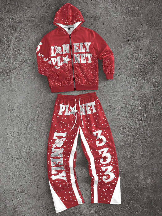 SHEIN PAVTROS Conjunto de sudadera y pantalón deportivo estampado para hombre