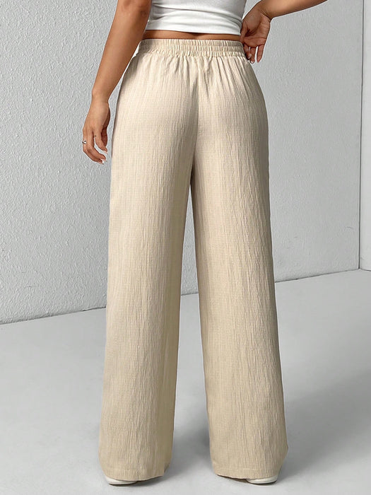 SHEIN 3 Pantalones de pierna ancha texturizados  para mujer