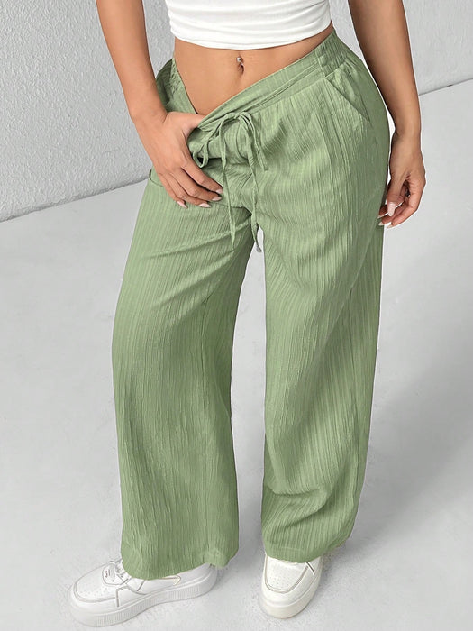 SHEIN 3 Pantalones de pierna ancha texturizados  para mujer