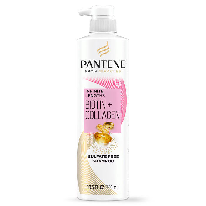 Pantene Champú Pro-V Miracles Infinite Lengths con biotina y colágeno, 400 ml