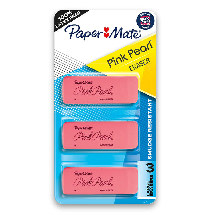 Paper Mate Pink Pearl Gomas de borrar , grandes, paquete de 3