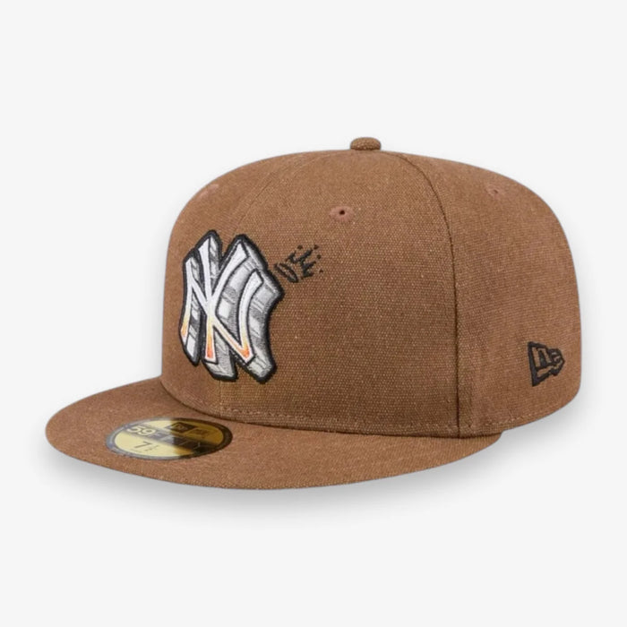 Gorra New Era NY Yankees ajustada con logo estampado marrón