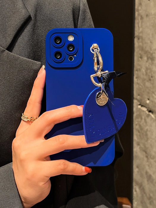 Shein Cover de teléfono sencilla con colgante de corazón