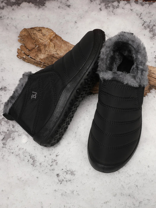 SHEIN Zapatos de invierno para mujer, botas de invierno cálidas con forro térmico