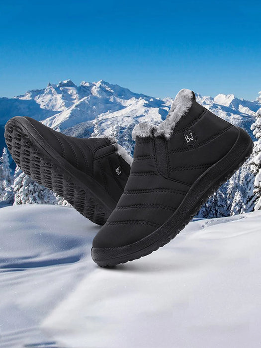 SHEIN Zapatos de invierno para mujer, botas de invierno cálidas con forro térmico