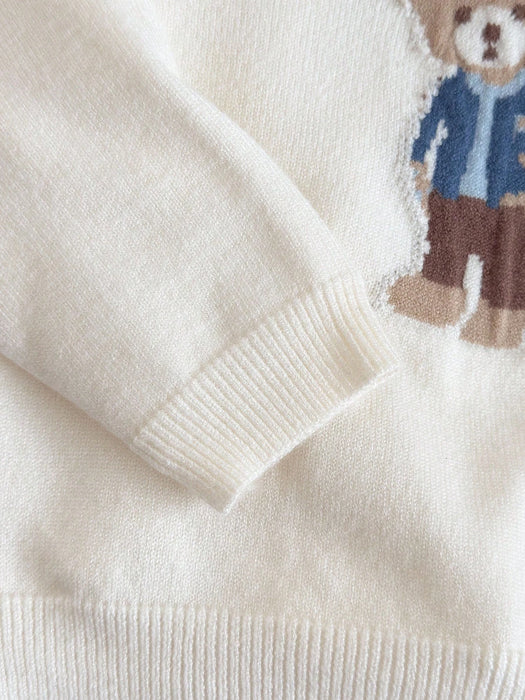 PrepCrw Suéter de manga larga con estampado de osos para bebé niño