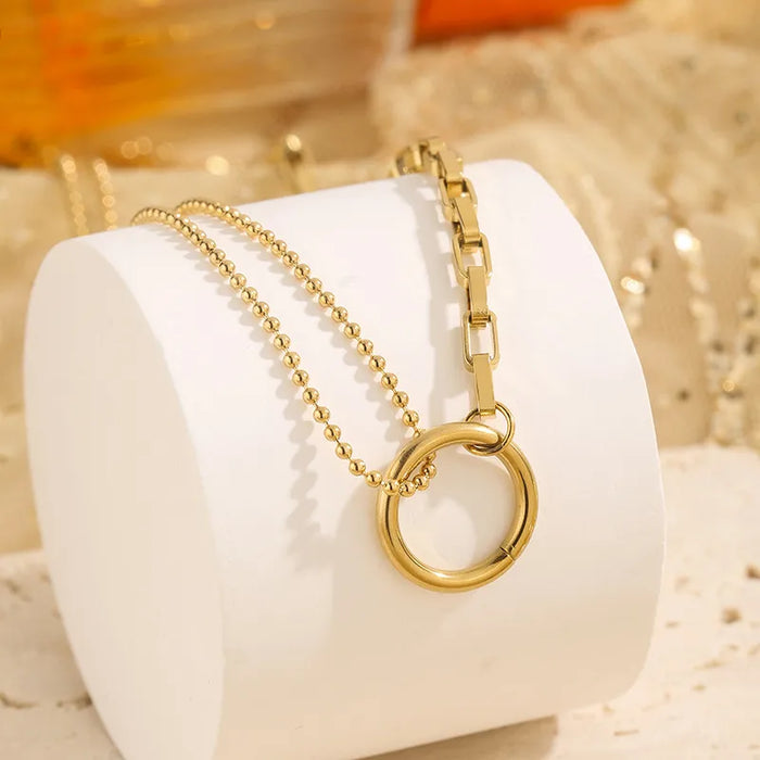 Pulsera Asimétrica Para Mujer En Acero Titanio Con Diseño Geométrico