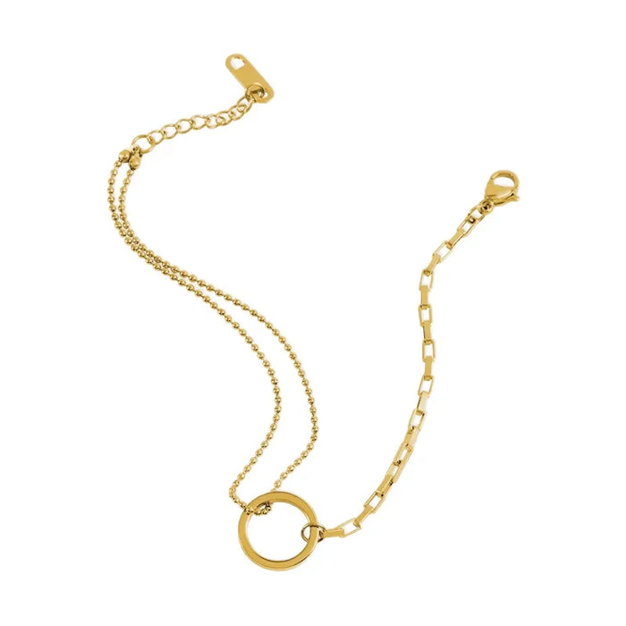 Pulsera Asimétrica Para Mujer En Acero Titanio Con Diseño Geométrico