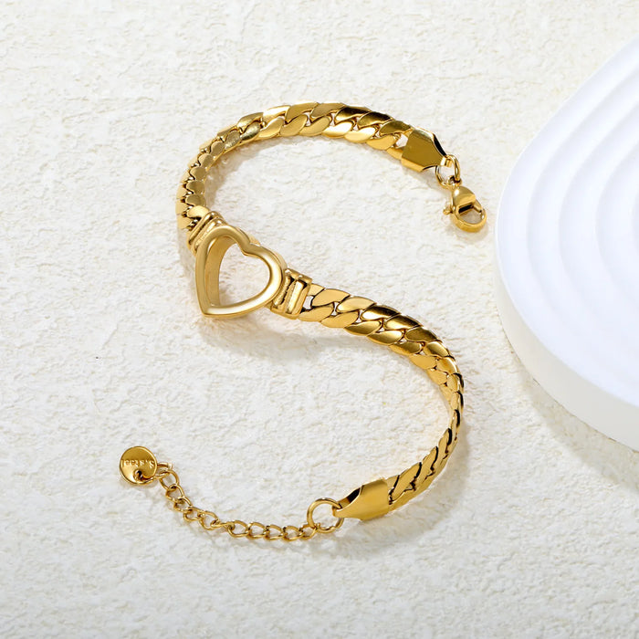 Pulsera De Corazón Hueco de Diseño Único elegante