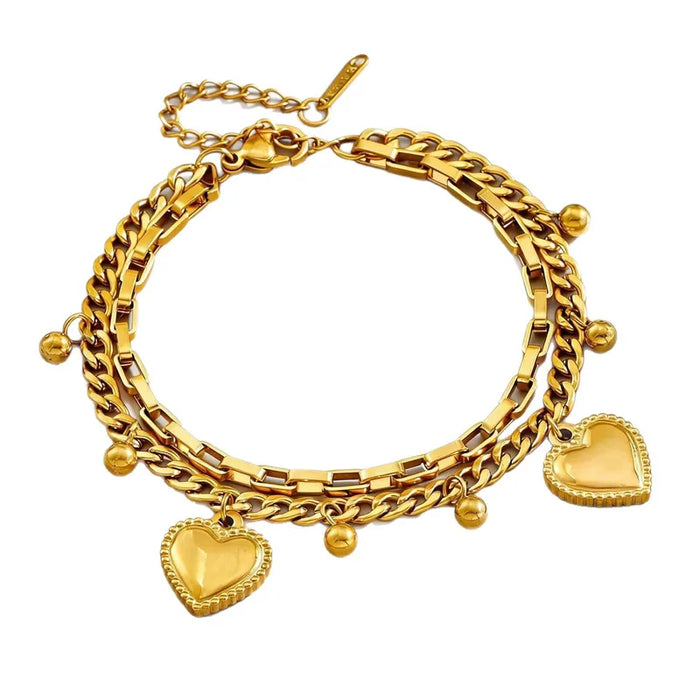 Pulsera Para Mujer Con Cadena De Acero de Titanio  Con Forma De Corazón