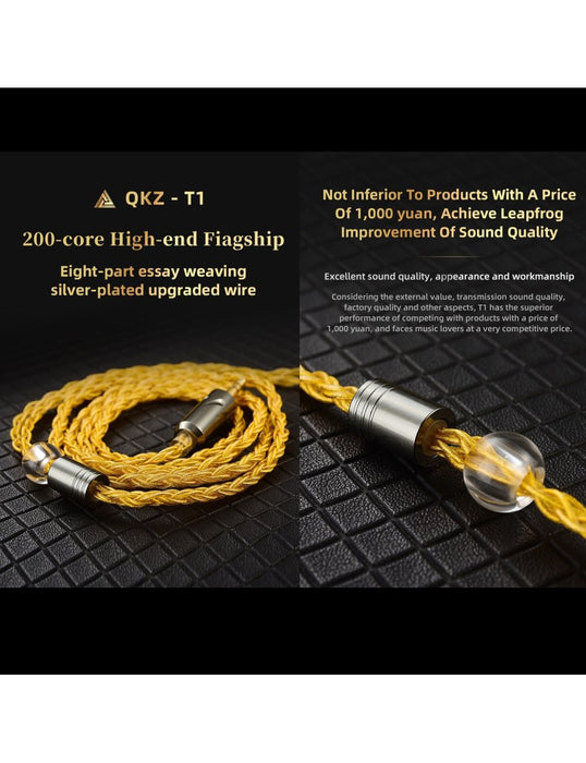 Cable de Actualización QKZ T1 8 Núcleos TC para Auriculares HIFI