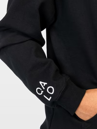 QALO Sudadera con capucha y logo negra