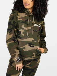 QALO Sudadera con capucha y logo de camuflaje
