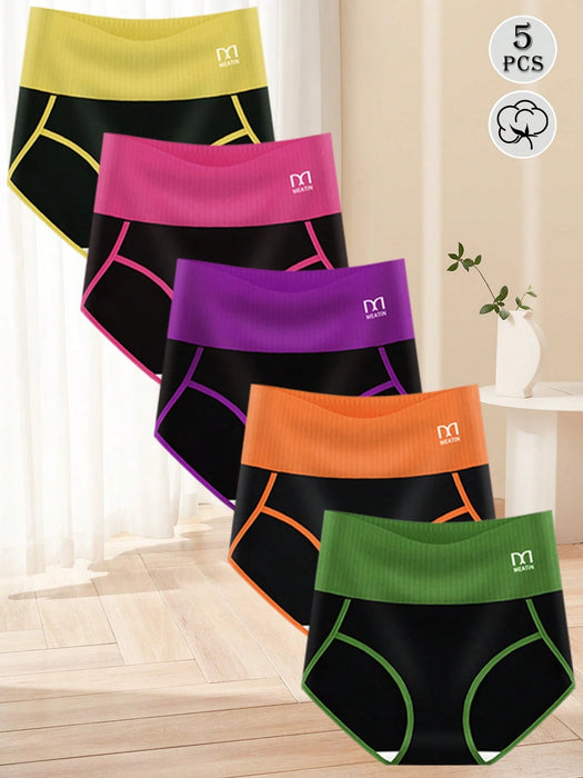 Pack de 5 braguitas de talle alto de talla grande para mujer