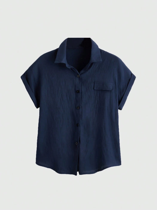 SHEIN ROMWE Camisa básica con botones frontales