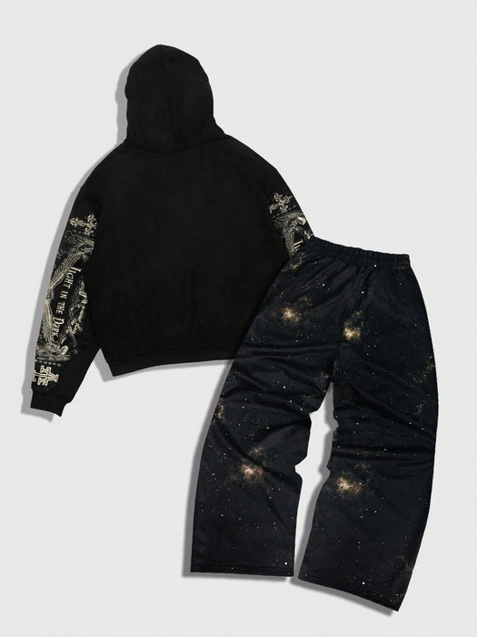 ROMWE MEN Street Life, conjunto de sudadera con capucha y pantalón para hombre