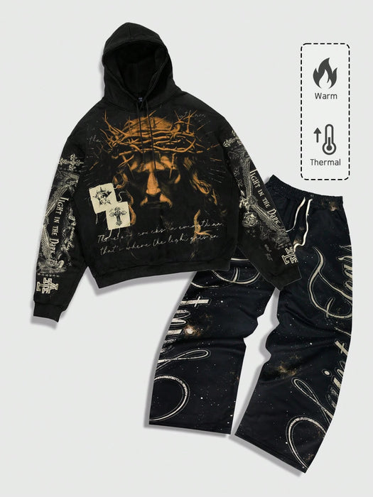 ROMWE MEN Street Life, conjunto de sudadera con capucha y pantalón para hombre