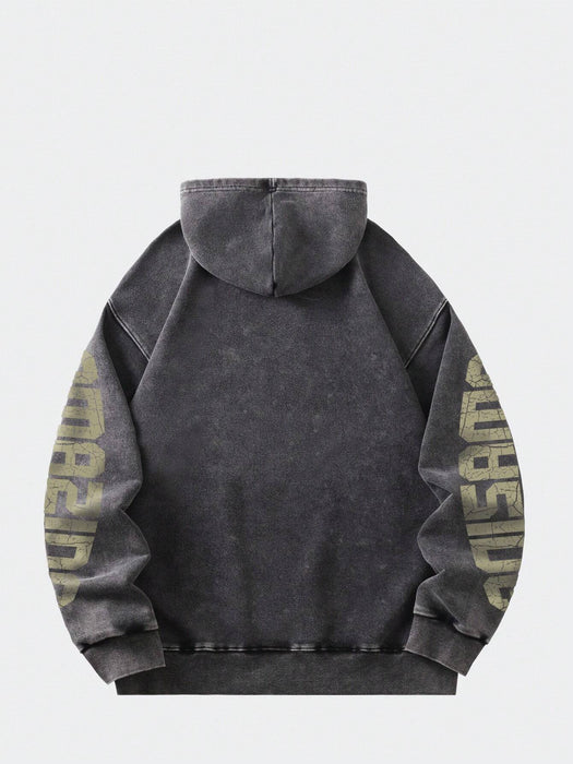 Shein ROMWE MEN Street Life Spring Casual Graphic Sudadera con capucha para hombre, estilo streetwear, manga larga