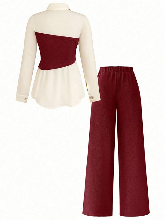 SHEIN Rometta Conjunto casual de 2 piezas para mujer Plus Size