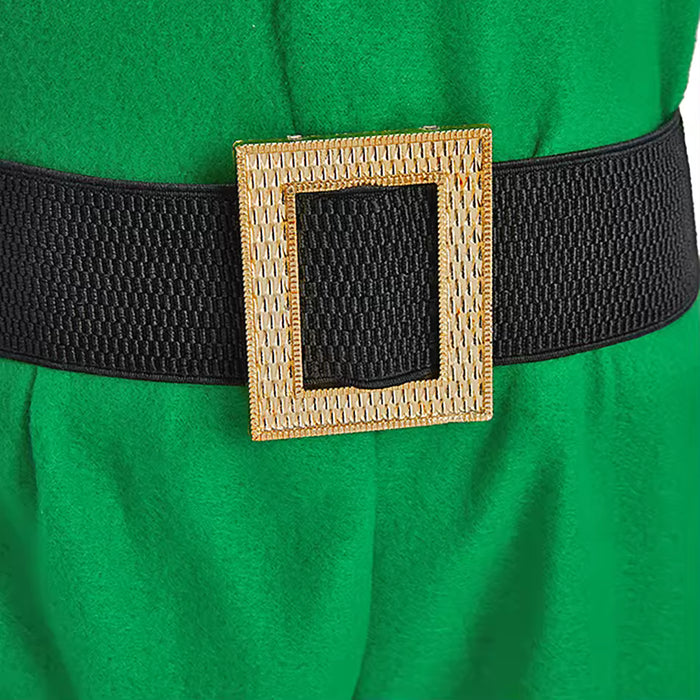 Disfraz de elfo para Navidad, top verde y rojo, pantalones