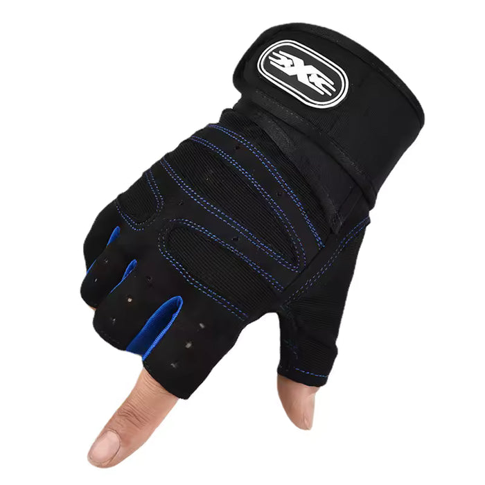 Guantes de fitness sin dedos para hombre y mujer, protectores de muñeca para deportes
