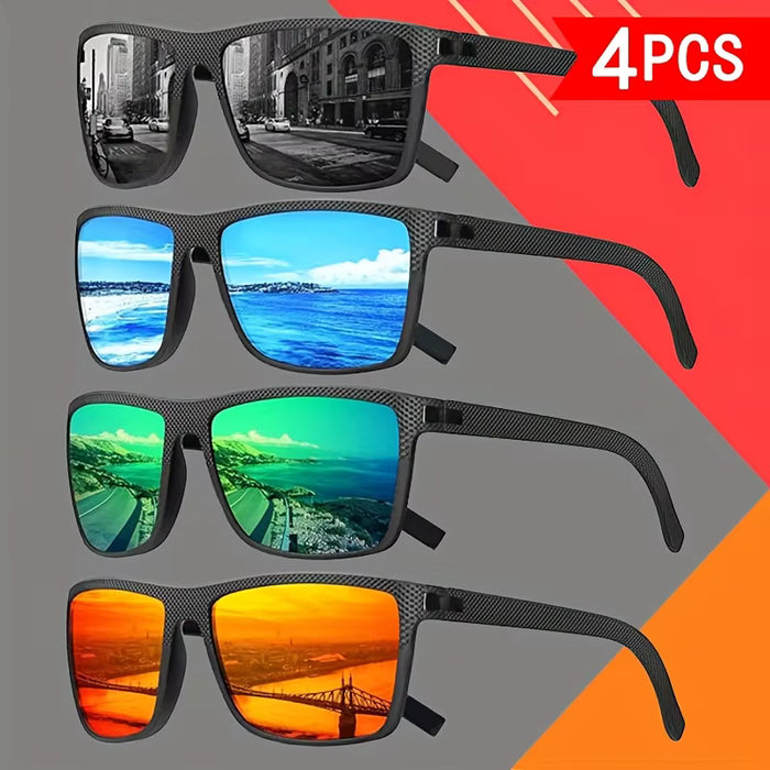 4pcs Gafas de sol polarizadas para hombre, ligeras, con protección UV