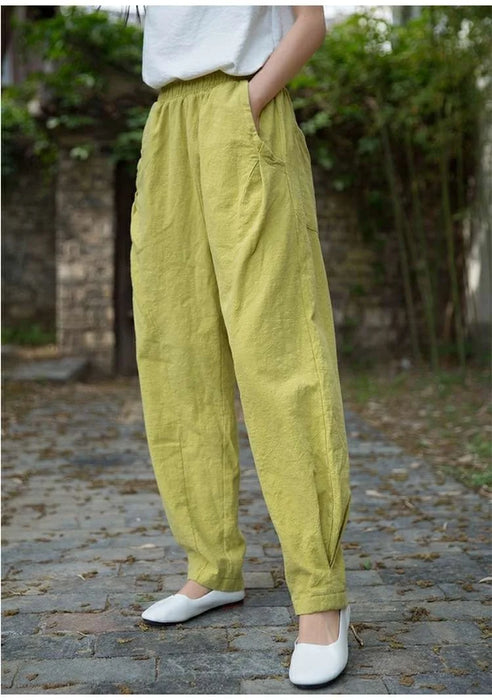 Pantalones elegantes cintura elástica Mujer