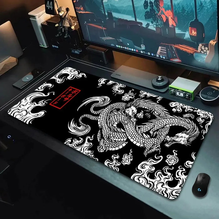 Alfombrilla de ratón para juegos con diseño de dragón japonés