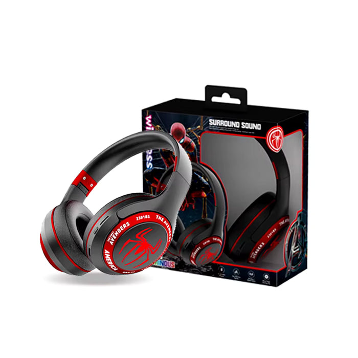 Auriculares Bluetooth Spider-Man de alta calidad, plegables para niños.