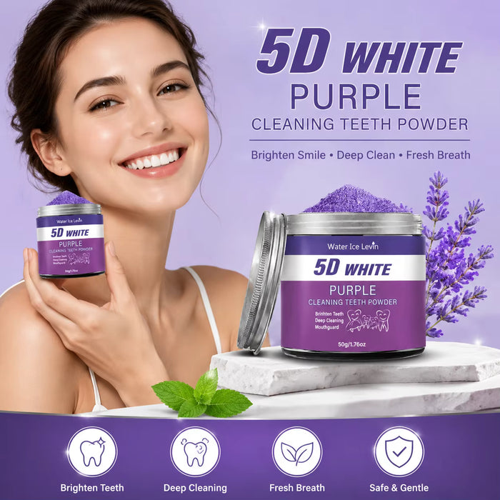 Polvo blanqueador de dientes morado 50g
