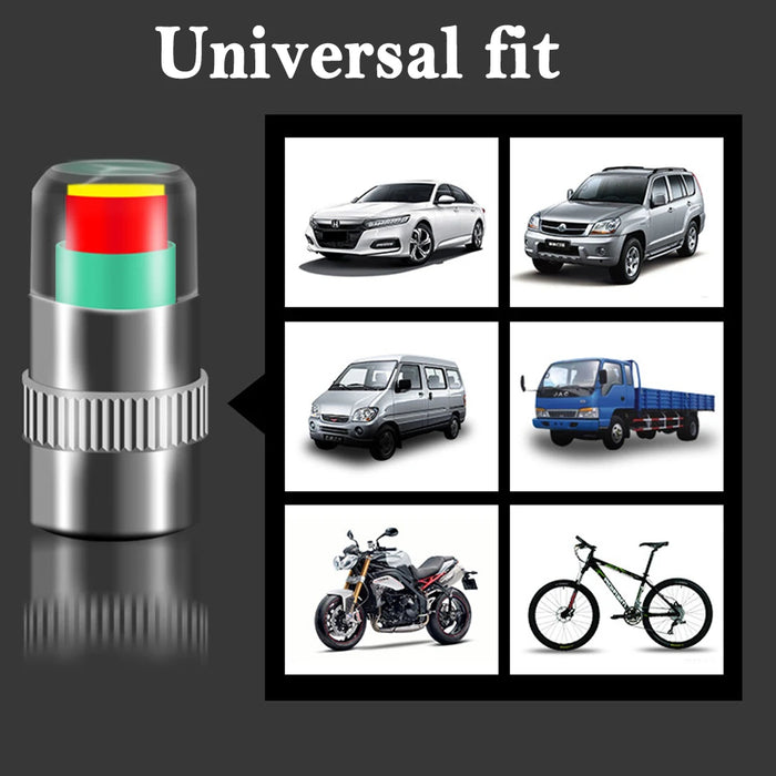 Kit de 4 sensores de presión de neumáticos con indicador de presión de válvula de 36 PSI