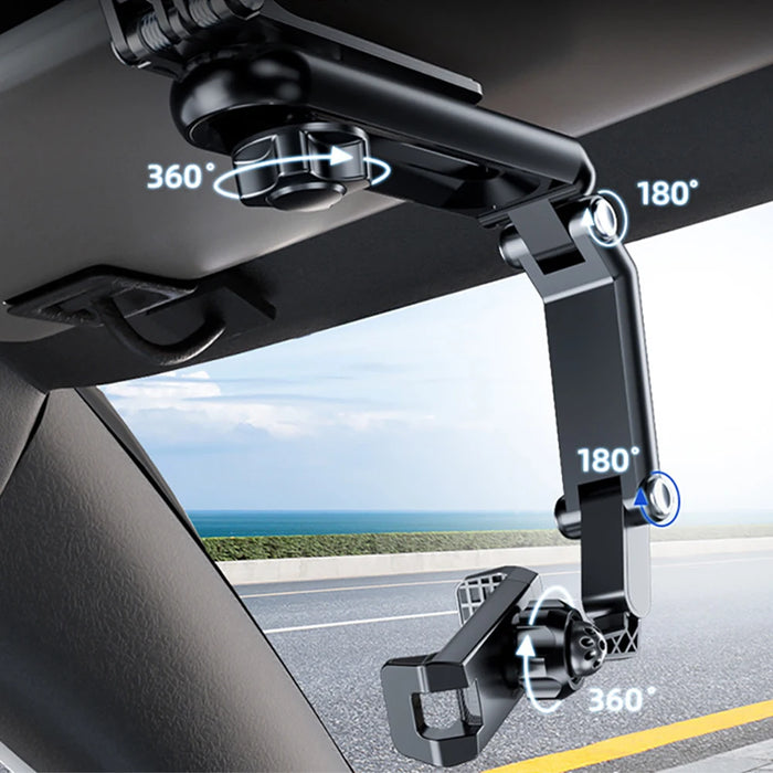 Soporte giratorio de 360° para teléfono móvil para parasol de coche