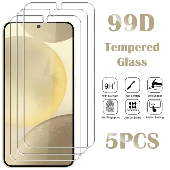 5 protectores de pantalla de vidrio templado para Samsung Galaxy S24 Ultra