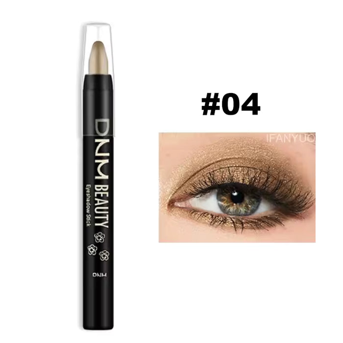 1 pcs Lápiz de sombra de ojos marrón rojizo metálico, resistente al agua, de larga duración, con brillo y pigmentación alta