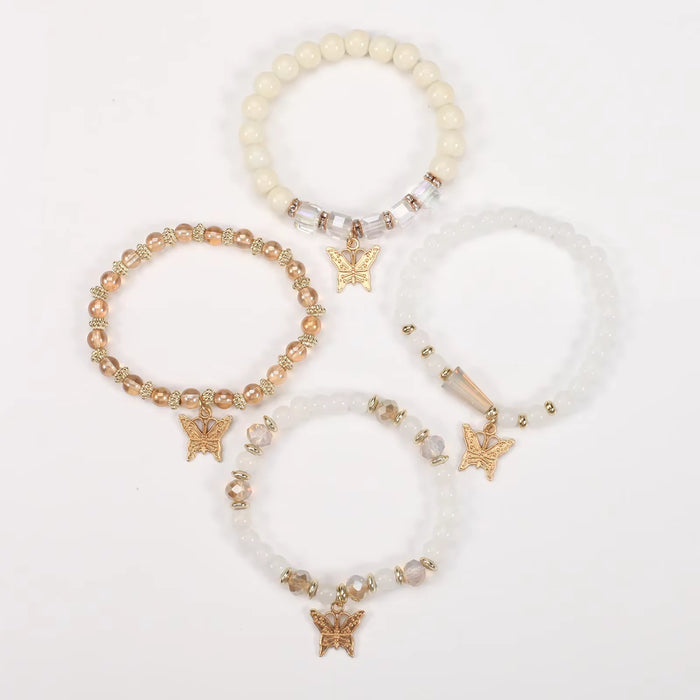 Conjunto de 4 pulsera con dije de mariposa para mujer