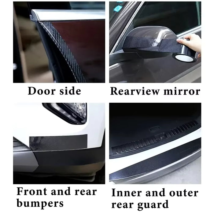 Cinta adhesivo de fibra de carbono para coche, tira protectora para umbral de coche