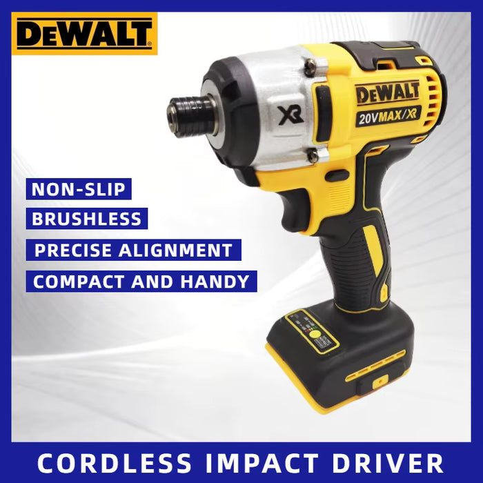 Atornillador de impacto eléctrico Dewalt DCD887 con motor sin escobillas y velocidad de taladro.