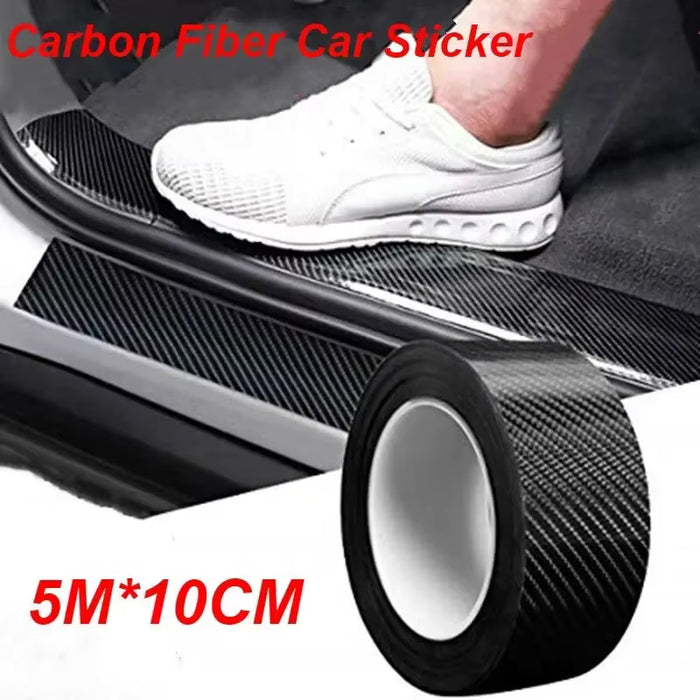 Cinta adhesivo de fibra de carbono para coche, tira protectora para umbral de coche
