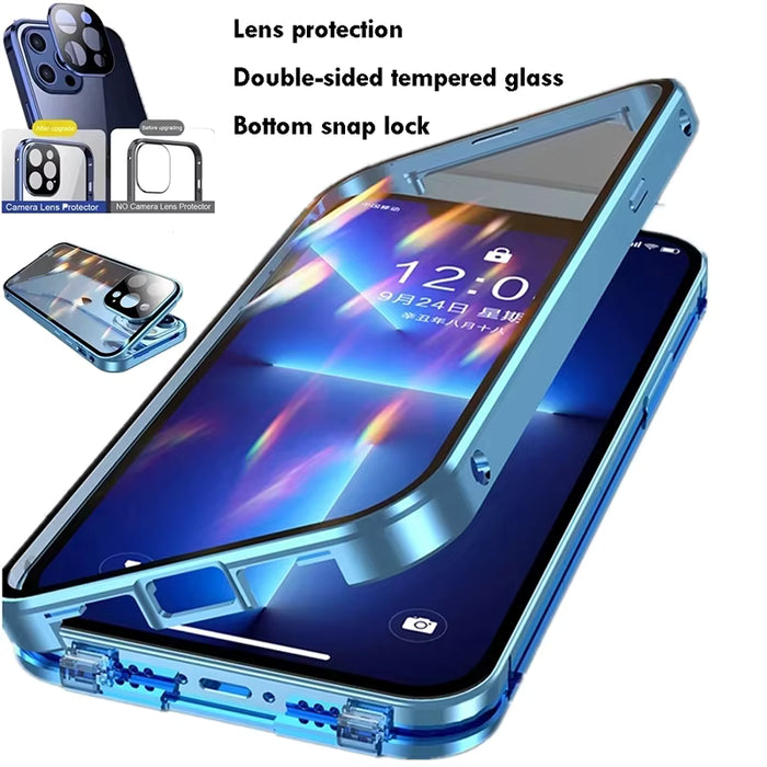 Funda de teléfono con cierre magnético de metal y protección total de 360° para iPhone 13 PRO MAX